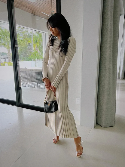 Fall New Sleeved Knit Midi Dress (Buy 2 Free Shipping)