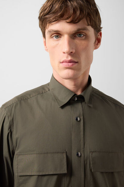 Poplin shirt Heiko in Olive green