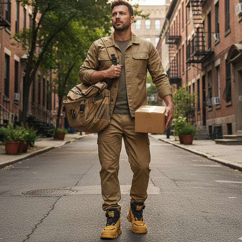 Men's outdoor swivel buckle work shoes(Waterproof, Anti-slip,Comfortable and Breathable)