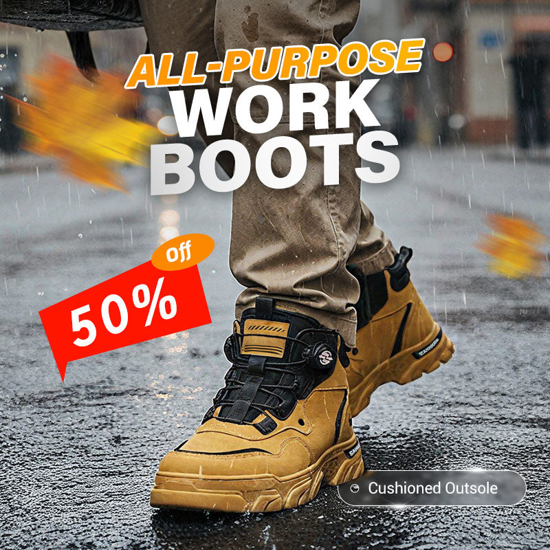 Men's outdoor swivel buckle work shoes(Waterproof, Anti-slip,Comfortable and Breathable)
