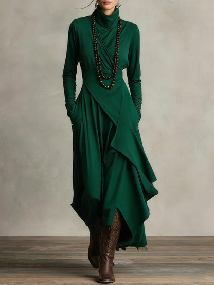 Elegant Casual Asymmetrical Maxi Dress