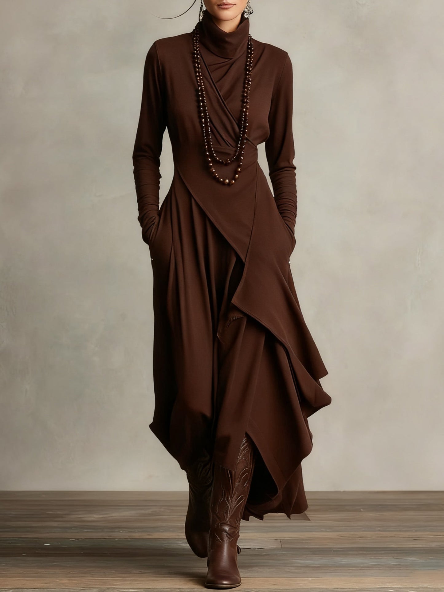 Elegant Casual Asymmetrical Maxi Dress