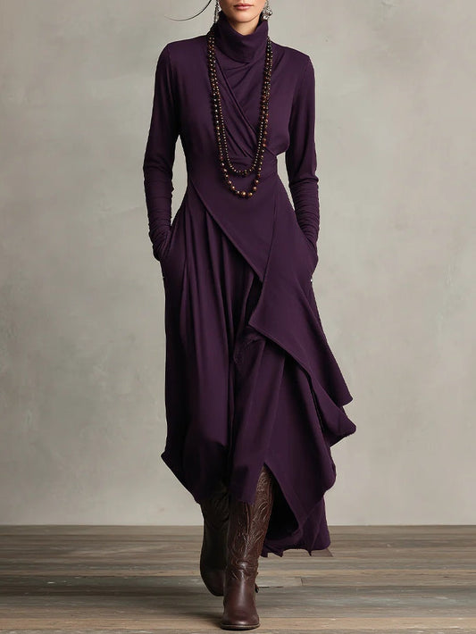 Elegant Casual Asymmetrical Maxi Dress