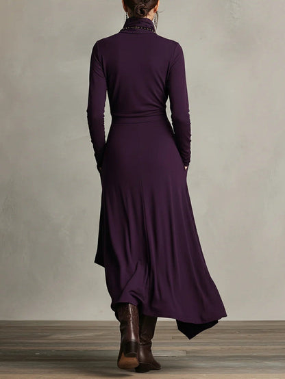 Elegant Casual Asymmetrical Maxi Dress