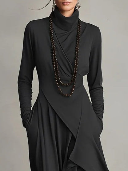 Elegant Casual Asymmetrical Maxi Dress