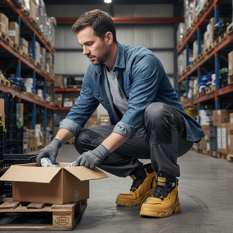 Men's outdoor swivel buckle work shoes(Waterproof, Anti-slip,Comfortable and Breathable)