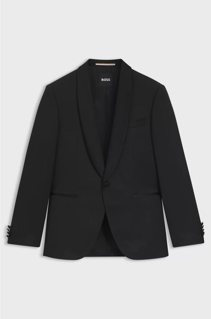 REGULAR-FIT TUXEDO JACKET IN VIRGIN-WOOL SERGE
