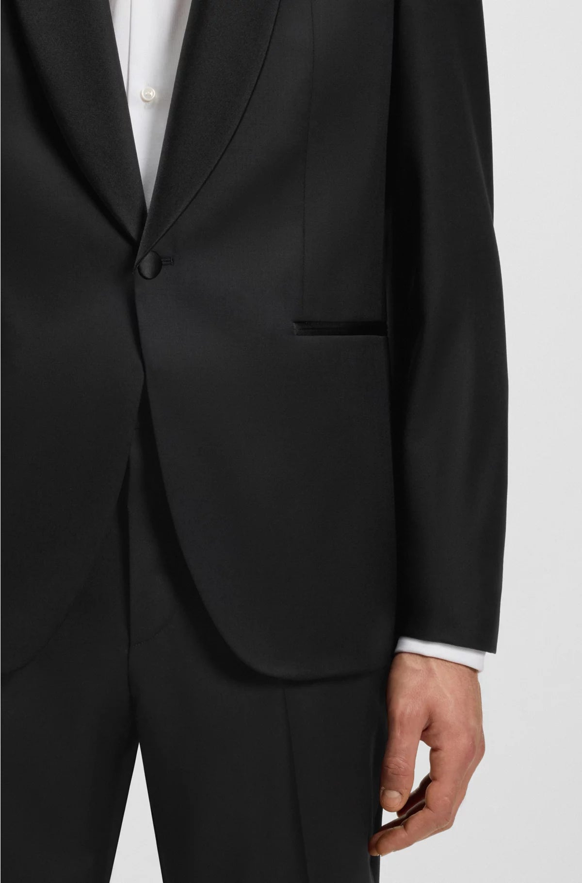 REGULAR-FIT TUXEDO JACKET IN VIRGIN-WOOL SERGE