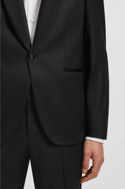 REGULAR-FIT TUXEDO JACKET IN VIRGIN-WOOL SERGE