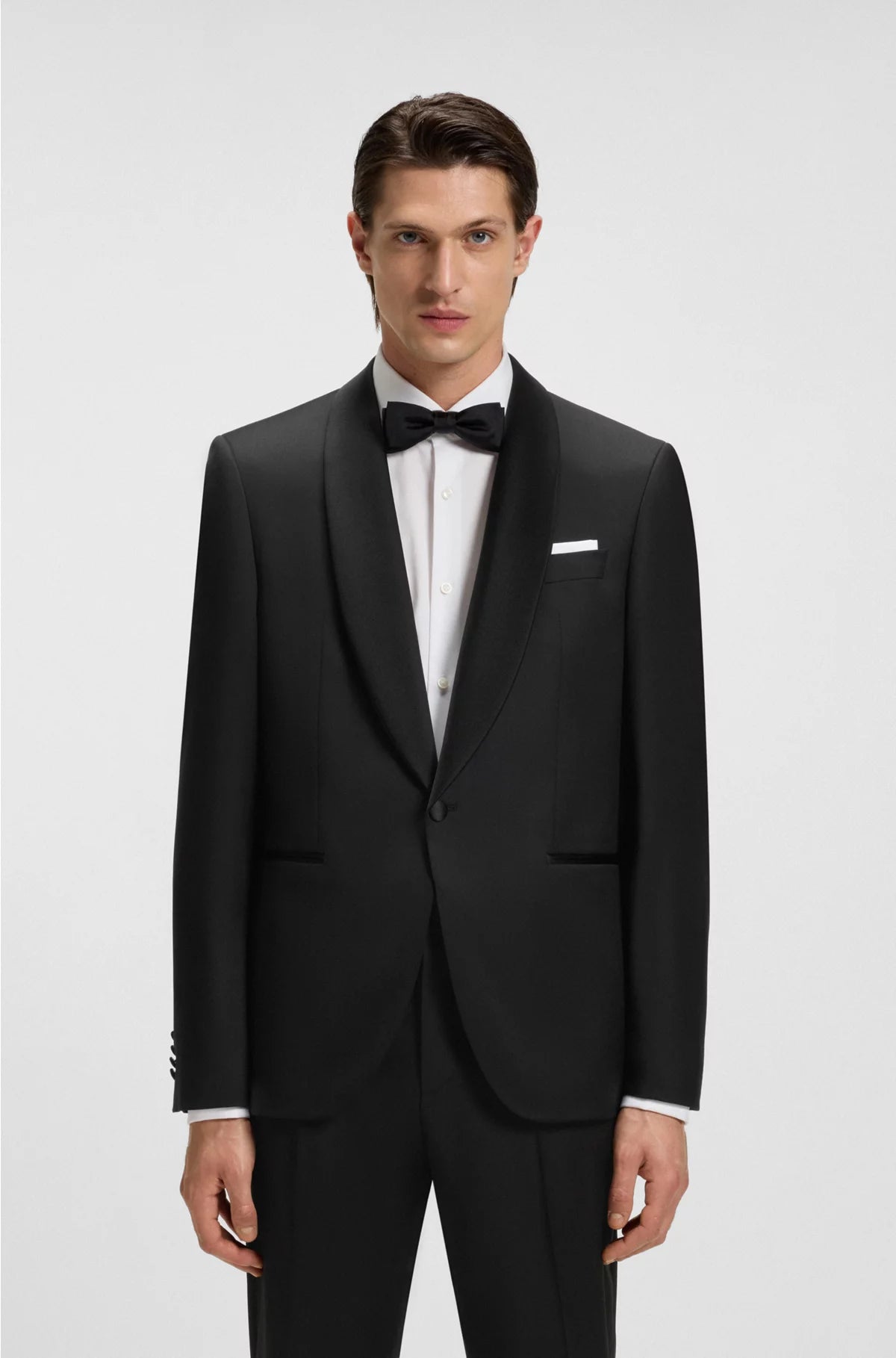 REGULAR-FIT TUXEDO JACKET IN VIRGIN-WOOL SERGE