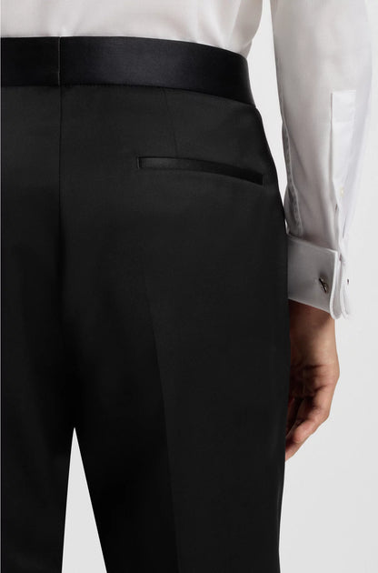 REGULAR-FIT TUXEDO TROUSERS IN VIRGIN-WOOL SERGE