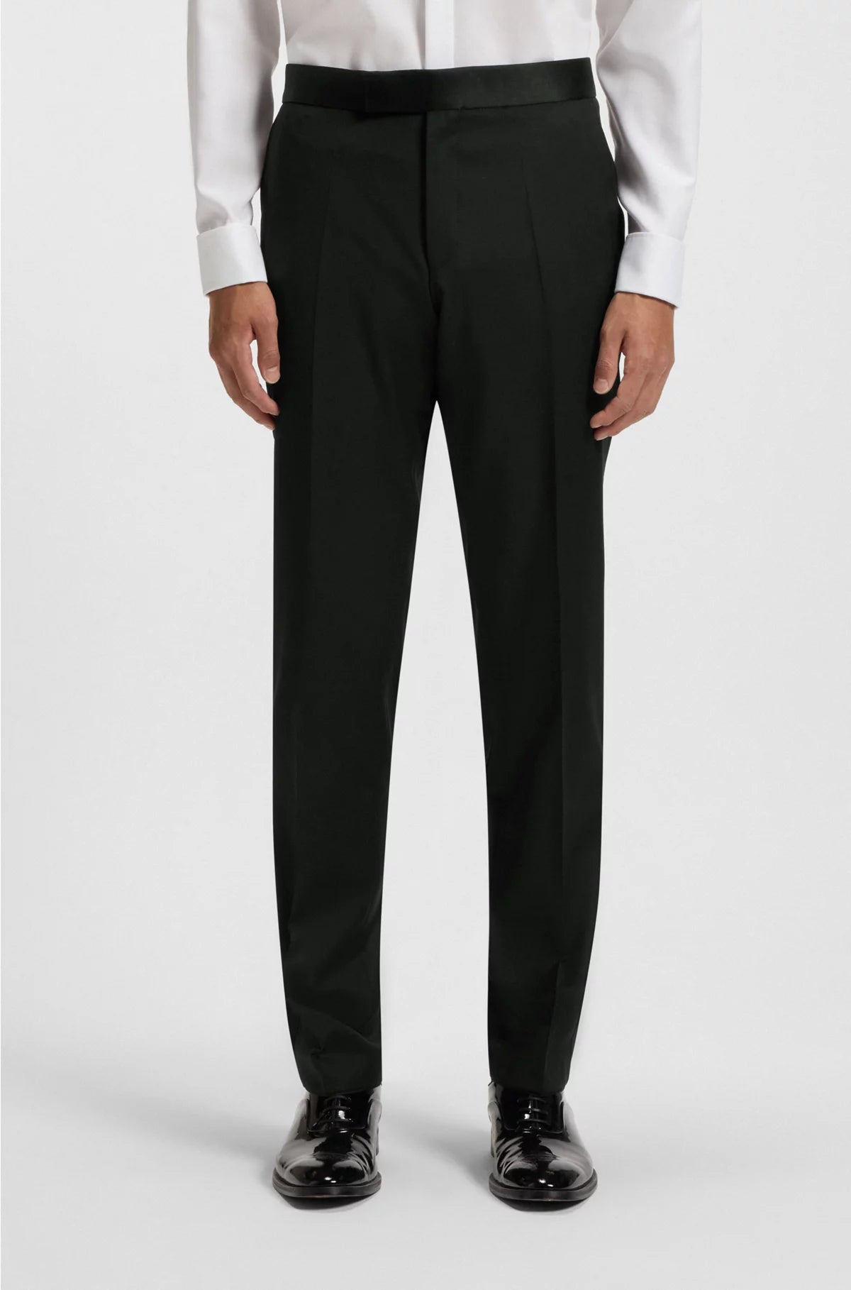 REGULAR-FIT TUXEDO TROUSERS IN VIRGIN-WOOL SERGE