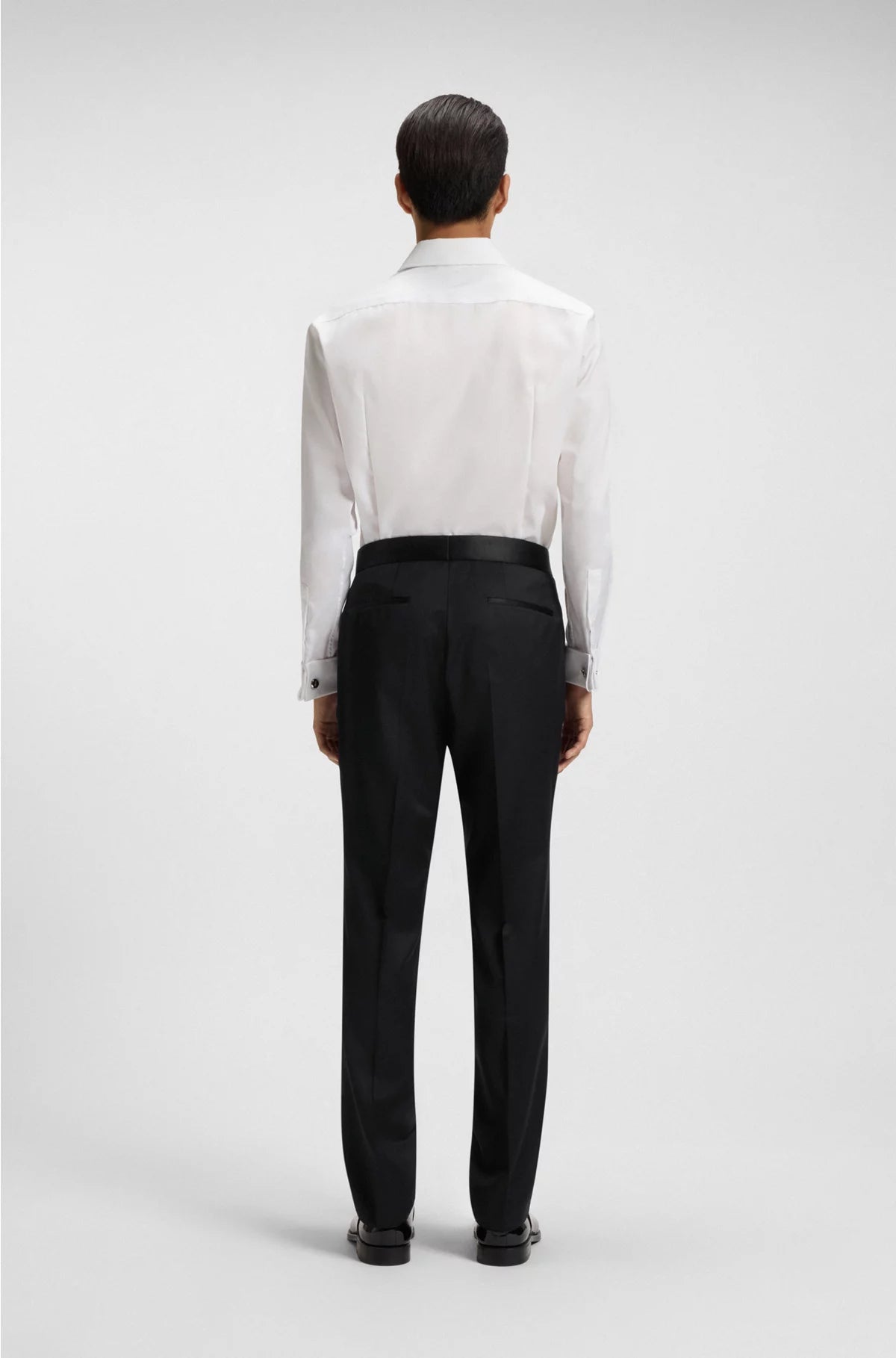 REGULAR-FIT TUXEDO TROUSERS IN VIRGIN-WOOL SERGE