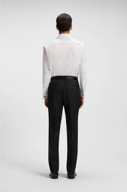 REGULAR-FIT TUXEDO TROUSERS IN VIRGIN-WOOL SERGE