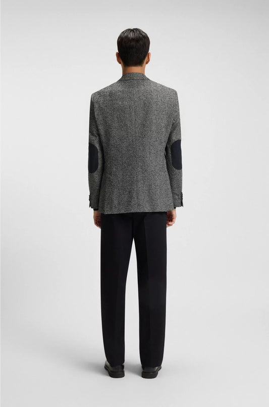 REGULAR-FIT JACKET IN A HERRINGBONE WOOL BLEND