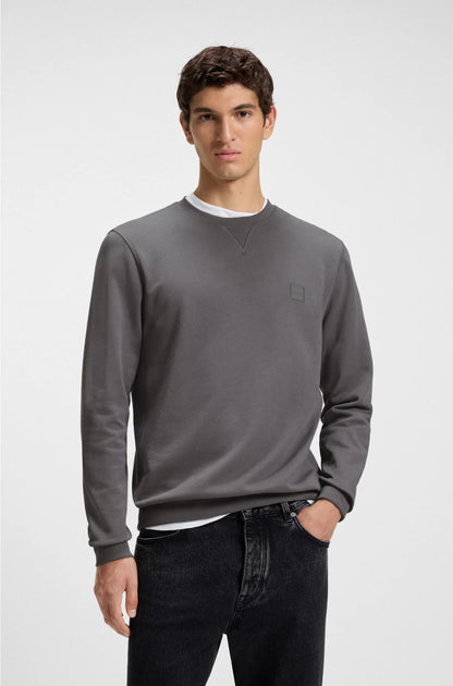 COTTON-TERRY SWEATSHIRT WITH LOGO PATCH