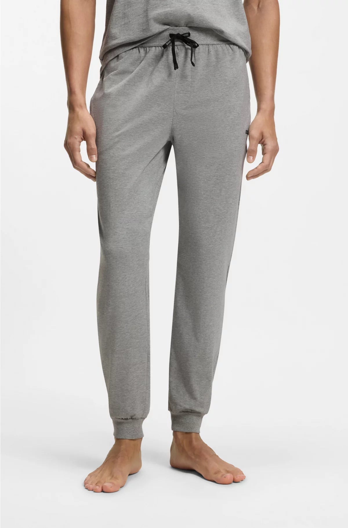 STRETCH-COTTON TRACKSUIT BOTTOMS WITH EMBROIDERED LOGO