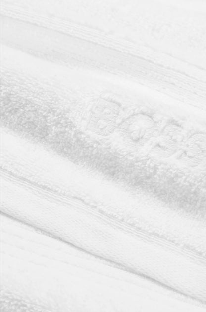 WHITE AEGEAN-COTTON BATH MAT WITH TONAL LOGO